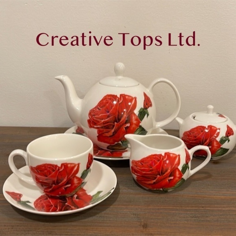 Creative Tops Ltd. Red Rose, 8 Piece Tea Set